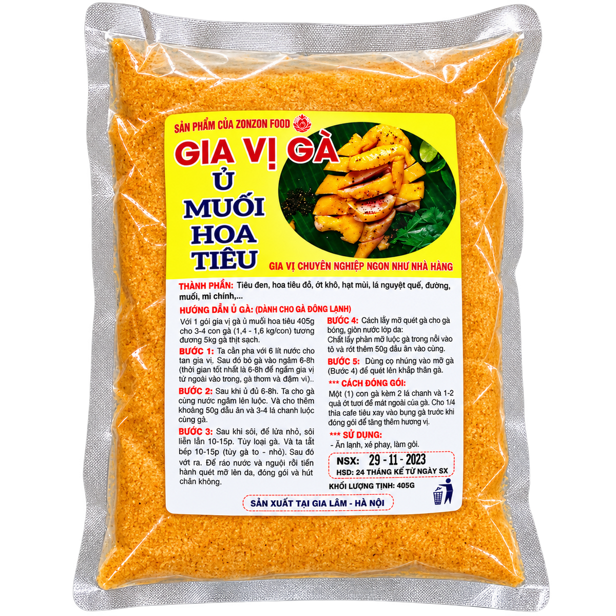Gia vị ủ muối hoa tiêu gói 400gram