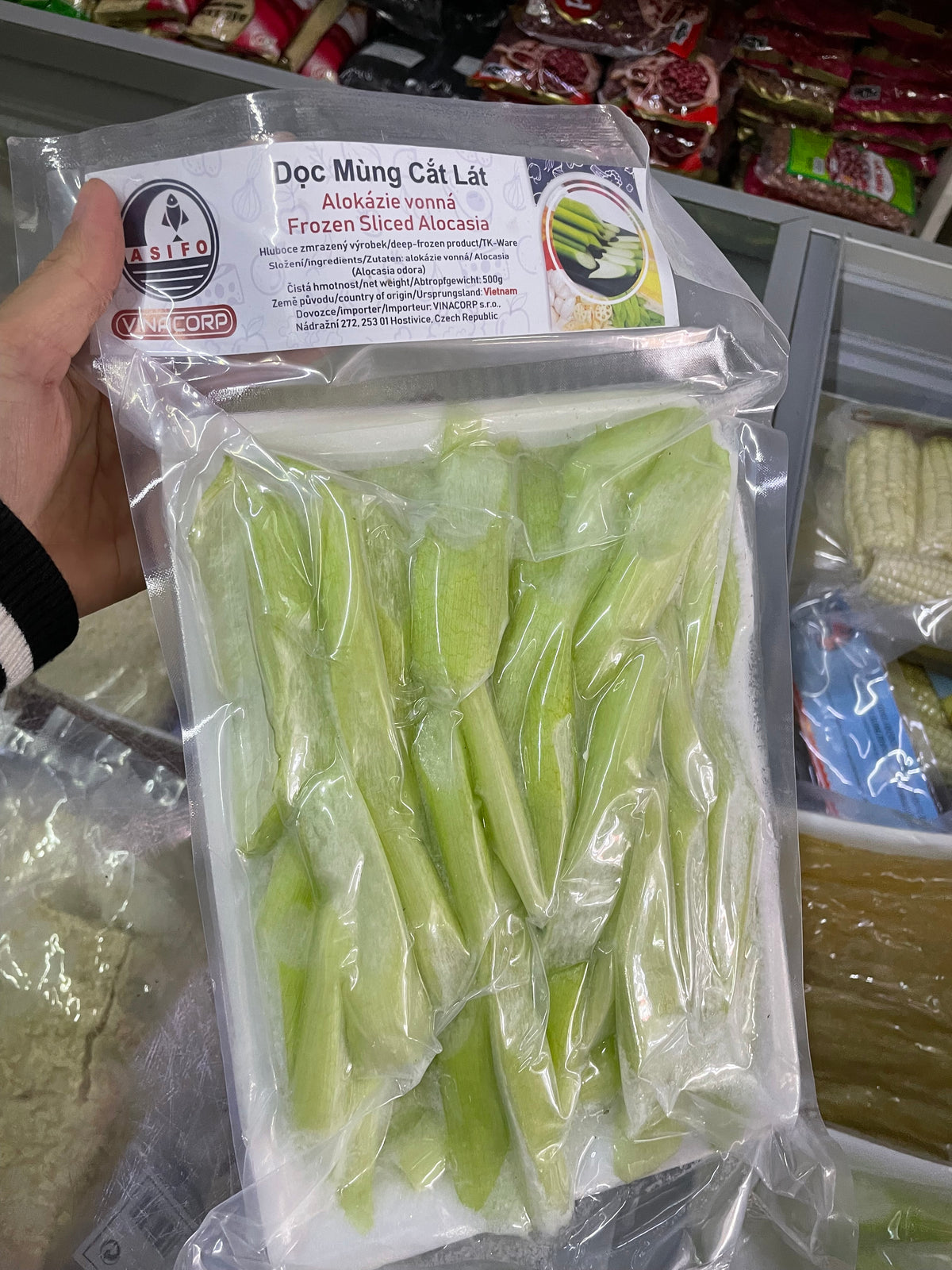 Dọc mùng cắt lát đông đá(Hàng chỉ gửi đi khi trời lạnh) 500gram