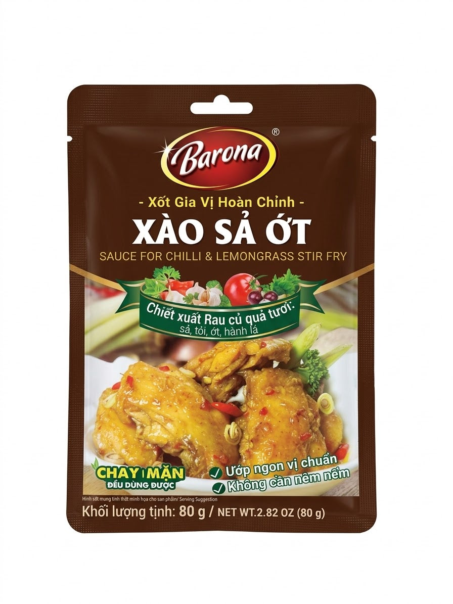Gia vị xào sả ớt Barona gói 80g