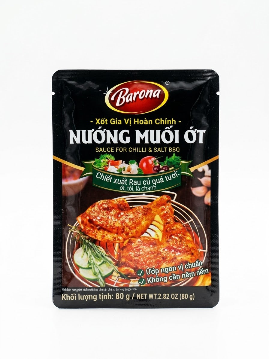 Gia vị nướng muối ớt Barona 80g