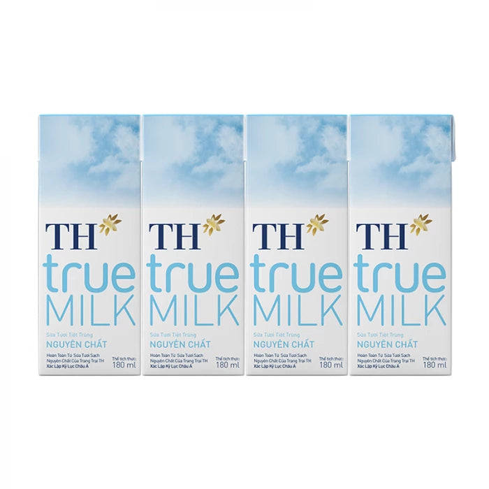 Sữa TH true milk nguyên chất không đường 4x180ml