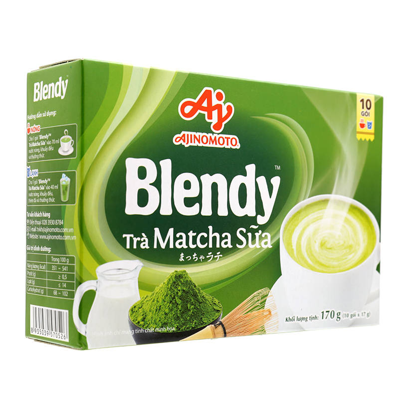 Trà matcha sữa Blendy Ajinomoto hộp 10 gói x17g