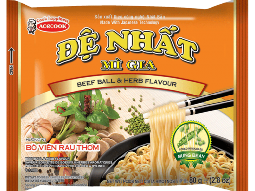 Mì Đệ Nhất Vị Bò Viên Rau Thơm Thùng 30 gói x 80g
