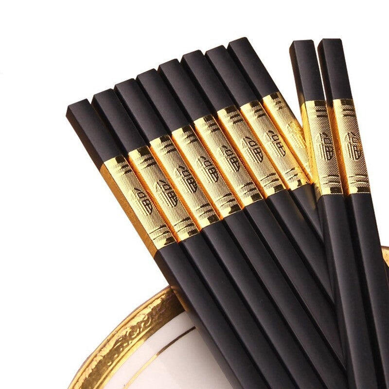 Bộ 10 đôi đũa mạ vàng