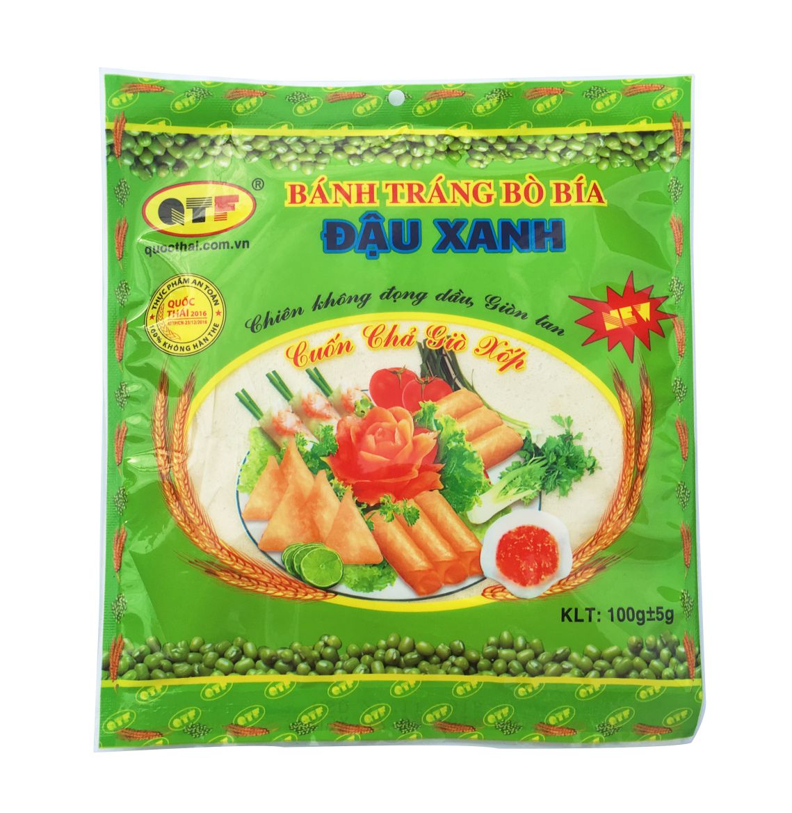 Set bánh tráng bò bía đậu xanh gói 100g