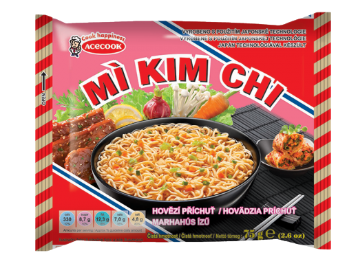 Mì Kim Chi Hương Vị Bò ( Thùng 30 gói x 75g )