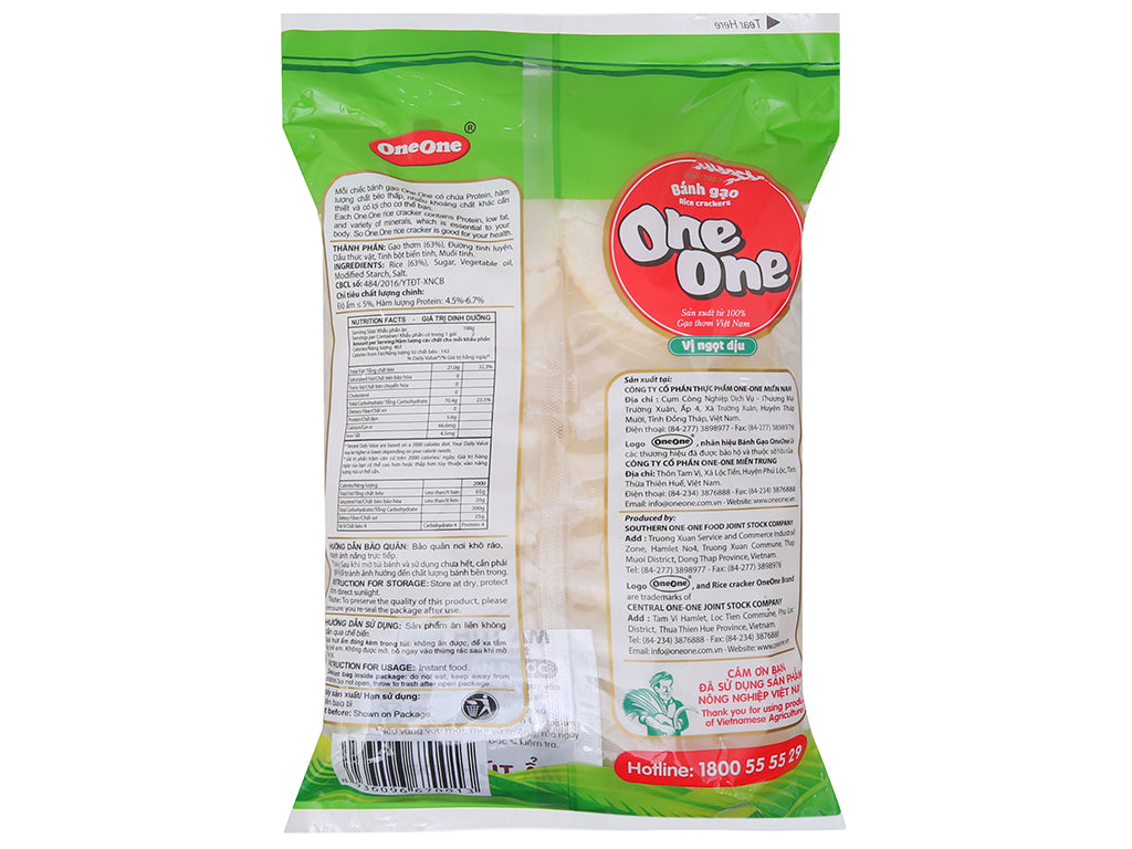 Bánh gạo vị ngọt dịu One-One gói 150g