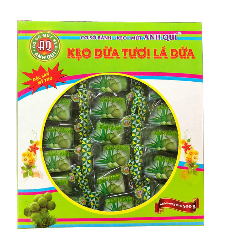 Kẹo Dừa Tươi Lá Dứa hộp 500g