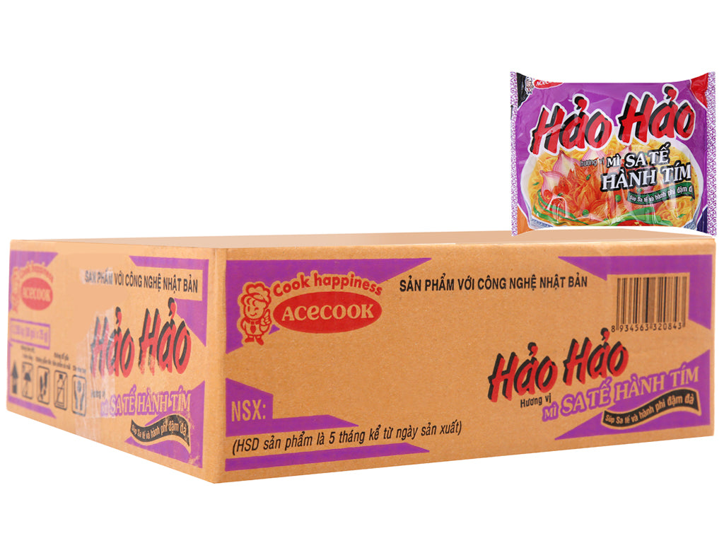 Thùng Mì Gói Hảo Hảo Hương Vị Satế Hành Tím (30 gói)