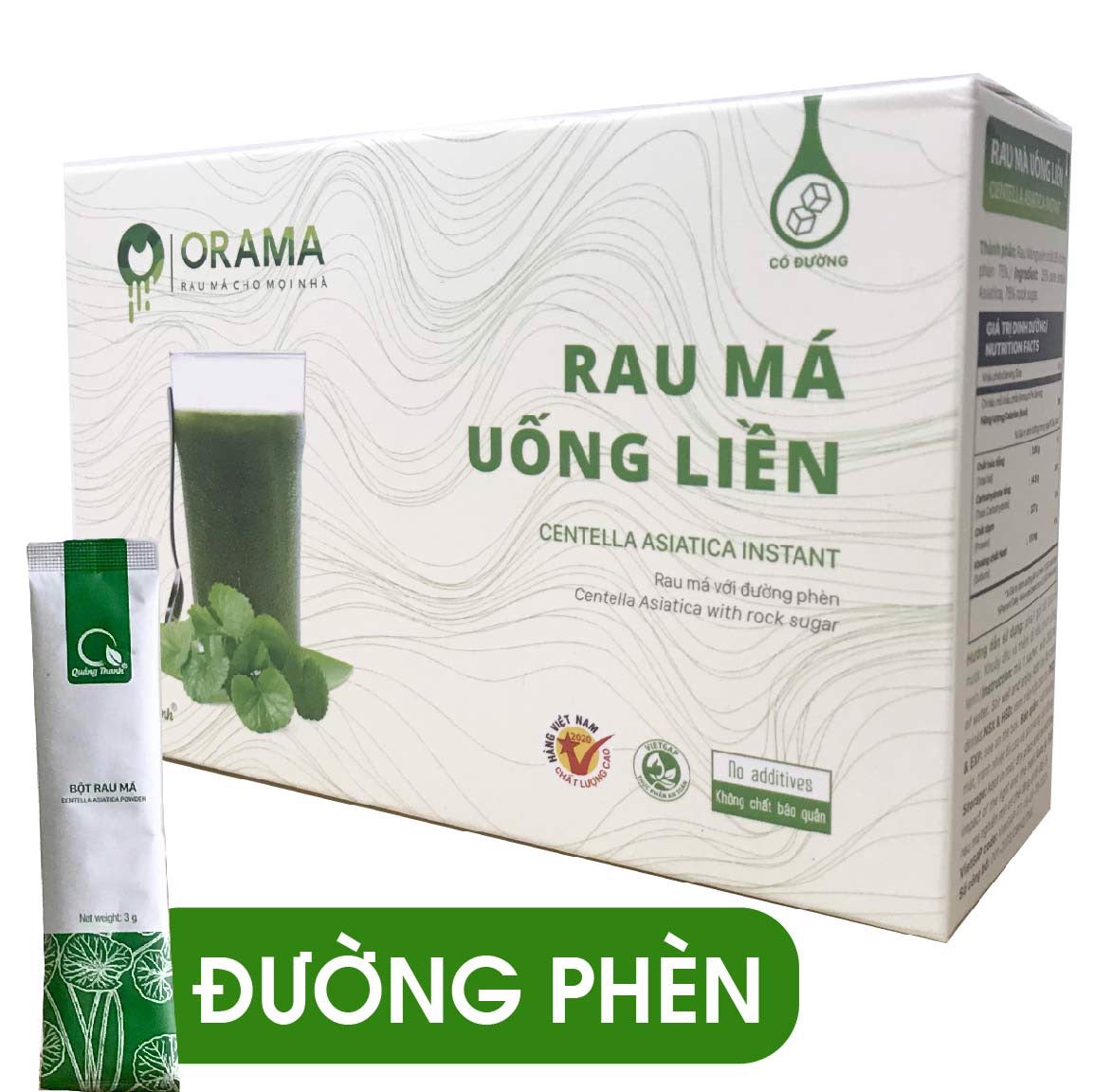 Bột rau má đường phèn hộp 10gói x 17g