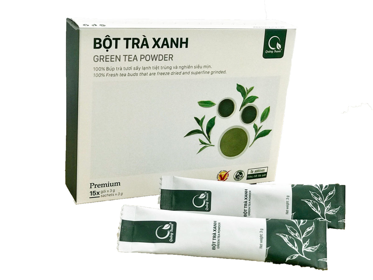 Bột trà xanh nguyên chất hộp 15gói x 3g